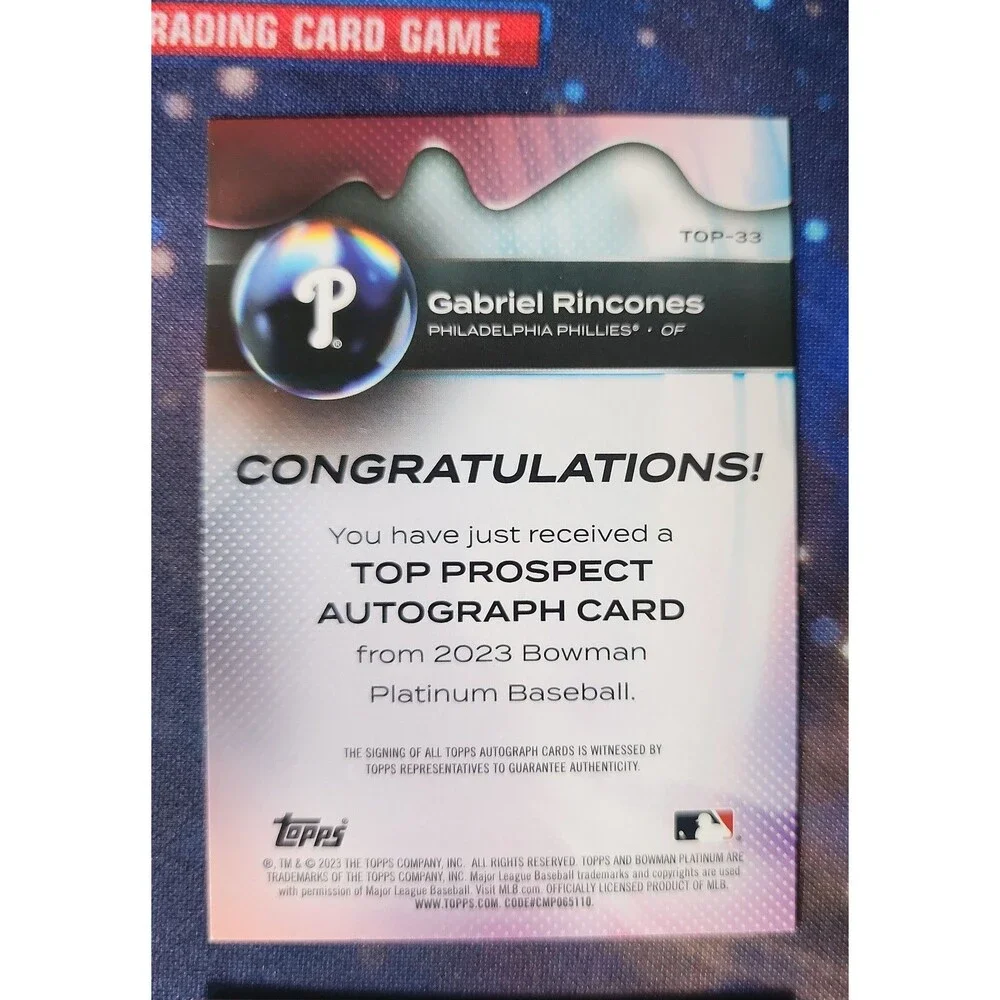 35 Card Baseball Lot - Topps/Bowman Platinum - Gabriel Rincones AUTO (LOT 6) - Picture 3 of 12